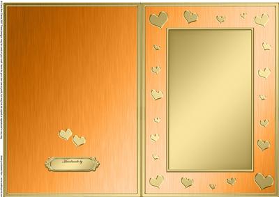 A5 Metallic Romantic Hearts Plain Card Base
