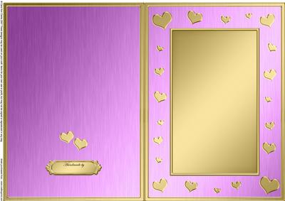 A5 Metallic Romantic Hearts Plain Card Base