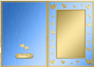 A5 Metallic Romantic Hearts Plain Card Base