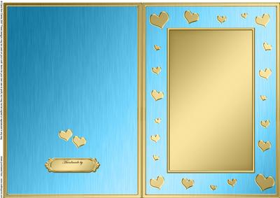 A5 Metallic Romantic Hearts Plain Card Base
