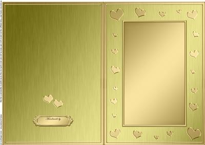 A5 Metallic Romantic Hearts Plain Card Base