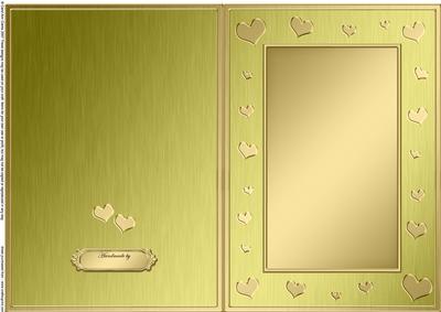 A5 Metallic Romantic Hearts Plain Card Base