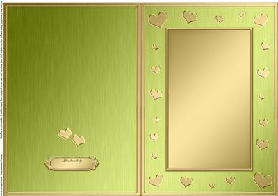 A5 Metallic Romantic Hearts Plain Card Base