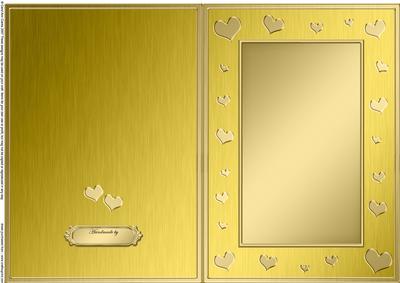 A5 Metallic Romantic Hearts Plain Card Base