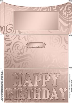 Elegant Birthday Flourish Money or Gift Wallet and Card