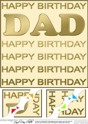 8 x 8 Birthday Dad Scalloped Corner Topper