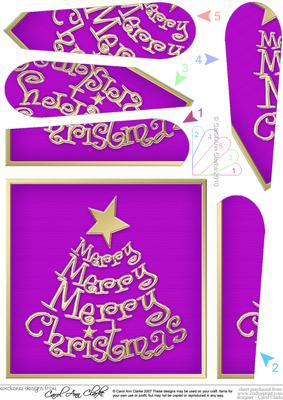 Merry Christmas Tree Fan Pyramage Topper