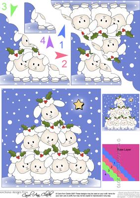 Merry Christmas to Ewe! Scallop Corner Side Stacker Topper