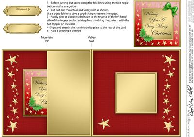 Elegant Christmas Greeting No-hole Fold Back Card
