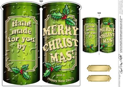 Christmas Beer Can Shaped Card
