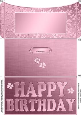 Elegant Birthday Flowers Money or Gift Wallet and Card