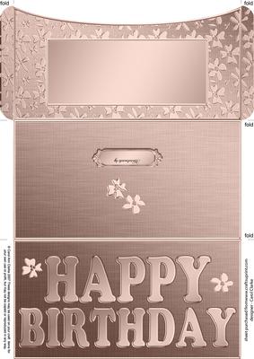 Elegant Birthday Flowers Money or Gift Wallet and Card