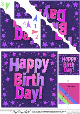 Happy Birthday Scallop Corner Side Stacker Topper