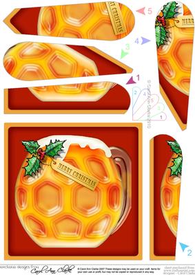 Mines a Christmas Pint Quick Card with Fan Pyramage Topper