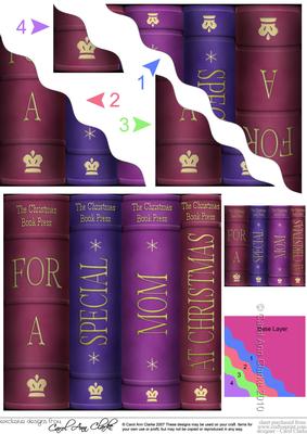 Christmas Books Mom Wavy Corner Side Stacker Topper