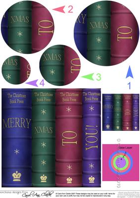 Merry Christmas Books Quick Card with Circle Pyramage