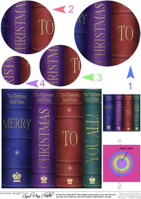 Merry Christmas Books Quick Card with Circle Pyramage
