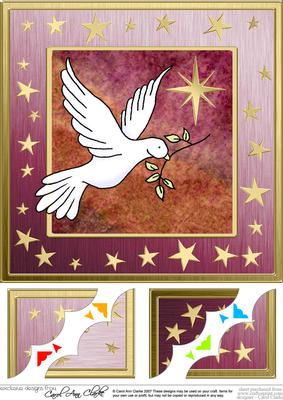 8 x 8 Xmas Dove Scalloped Corner Topper