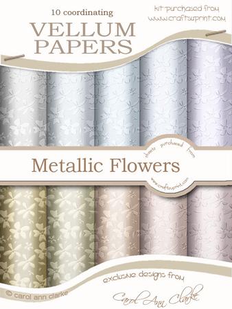 Metallic Flowers Matching Vellum Kit