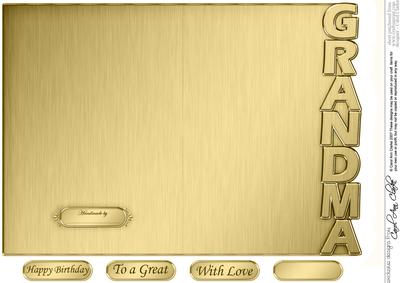 5 x 7 Elegant Metallic Grandma Shaped Card