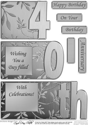 40th Elegant Metallic Book Sheet