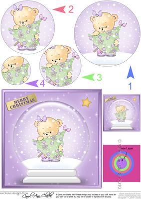 Rosie's Xmas Tree Snowglobe Circle Pyramage Topper