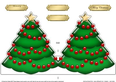 Xmas Tree Shaped Card