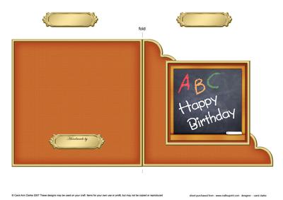 Good Luck!! Blackboard Cut and Fold Corner Card