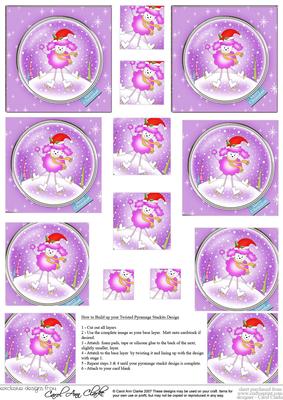 Cute Christmas Poodle -  Twisted Pyramage sheet