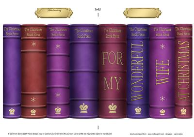 Merry Christmas Wife Books Shaped Card