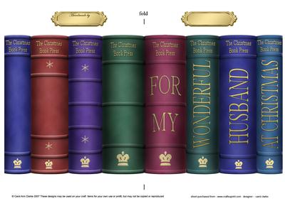 Merry Christmas Husband Books Shaped Card