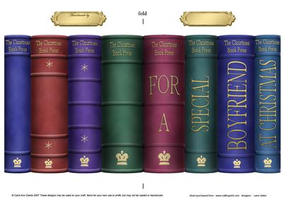 Merry Christmas Boyfriend Books Shaped Card