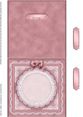 Square Pearls, Lace and Ribbon Plain Card Base Landscape For