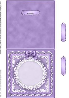 Square Pearls, Lace and Ribbon Plain Card Base Landscape For