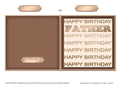 Birthday Father Cut and Fold Card