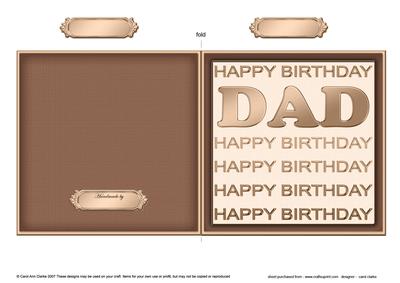 Birthday Dad Cut and Fold Card