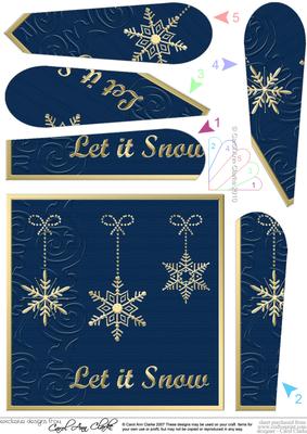 Xmas Snowflakes Fan Pyramage Topper