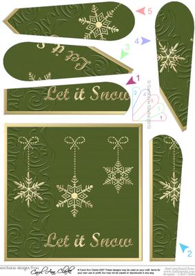 Xmas Snowflakes Fan Pyramage Topper
