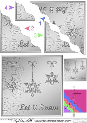 Xmas Snowflakes Wavy Corner Side Stacker Topper