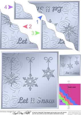 Xmas Snowflakes Wavy Corner Side Stacker Topper