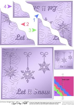 Xmas Snowflakes Wavy Corner Side Stacker Topper