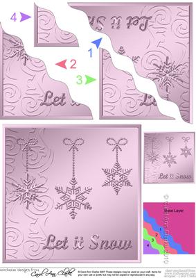 Xmas Snowflakes Wavy Corner Side Stacker Topper