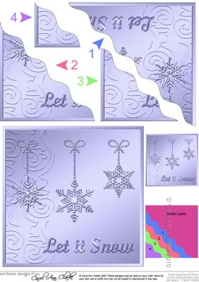 Xmas Snowflakes Wavy Corner Side Stacker Topper