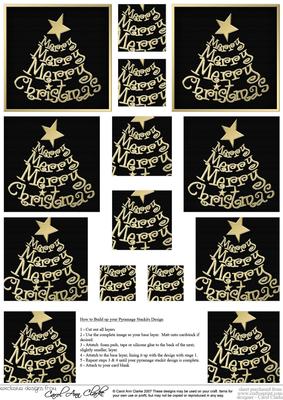 Merry Christmas Tree Pyramage Sheet