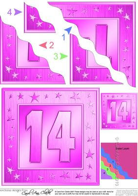 14th Bright Metallic Age Wavy Corner Side Stacker Topper