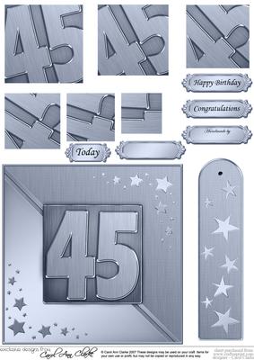 45th Metallic Age Quick Card with Twisted Pyramage