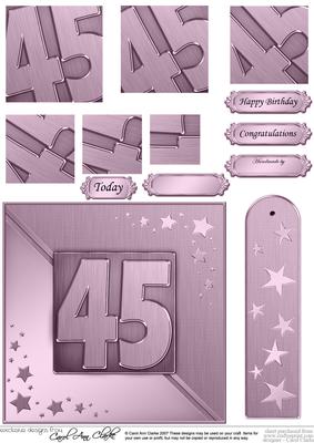 45th Metallic Age Quick Card with Twisted Pyramage