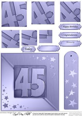 45th Metallic Age Quick Card with Twisted Pyramage