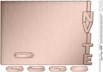 5 x 7 Elegant Metallic Invite Shaped Card