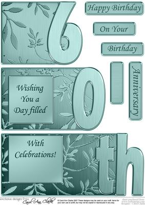60th Elegant Metallic Book Sheet